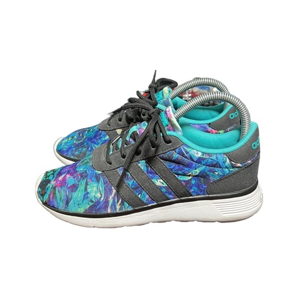 Adidas Lite Racer Running Shoes Blue Low Top Abstract Lace Up Womens 6 (AW5396) - Picture 6 of 11